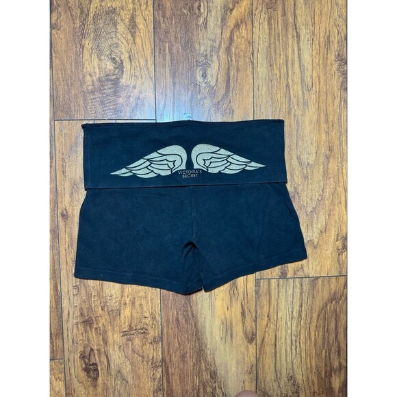Vintage Victoria’s Secret PINK Gold Wings Fold Over Yoga Shorts – Medium, 2010s - Picture 2 of 11